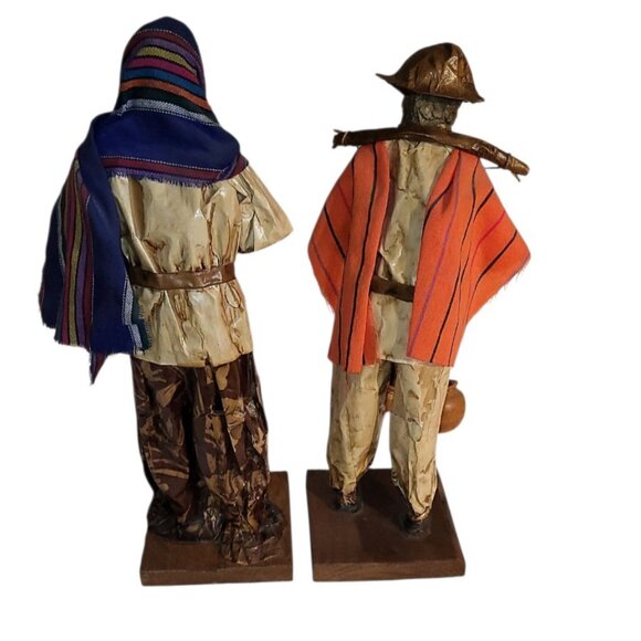 Mexican Folk Art 2 Cartonería 19" Figures Jalisco region Paper Mache man woman - Picture 3 of 11
